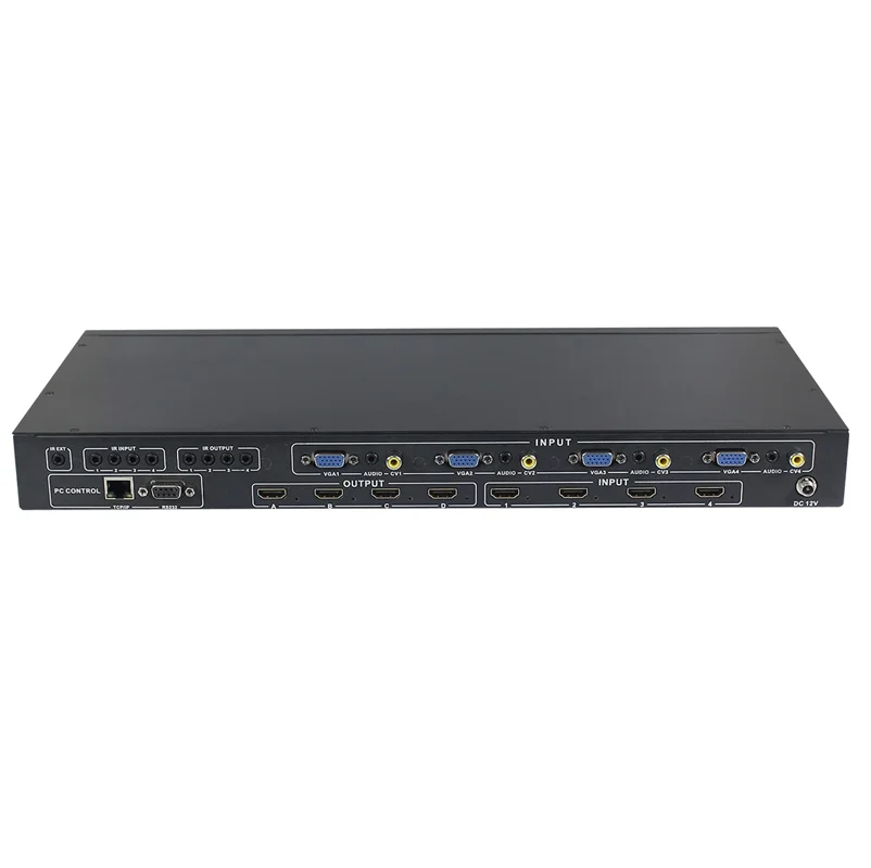 ماتریکس ۴ در 4 HDMI بدون وقفه با VGA/AV/HDMI و قابليت ویدئو وال + ریموت فرانت